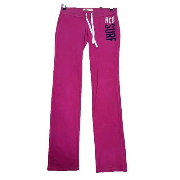 Hollister Pants - VTG Y2K Hollister Low Rise Straight Leg Sweatpants Womens S HCO Embroidered Pink
